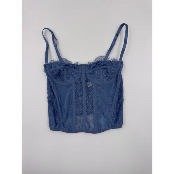 Lace Blue Corset Extra Small - Picture 2 of 5